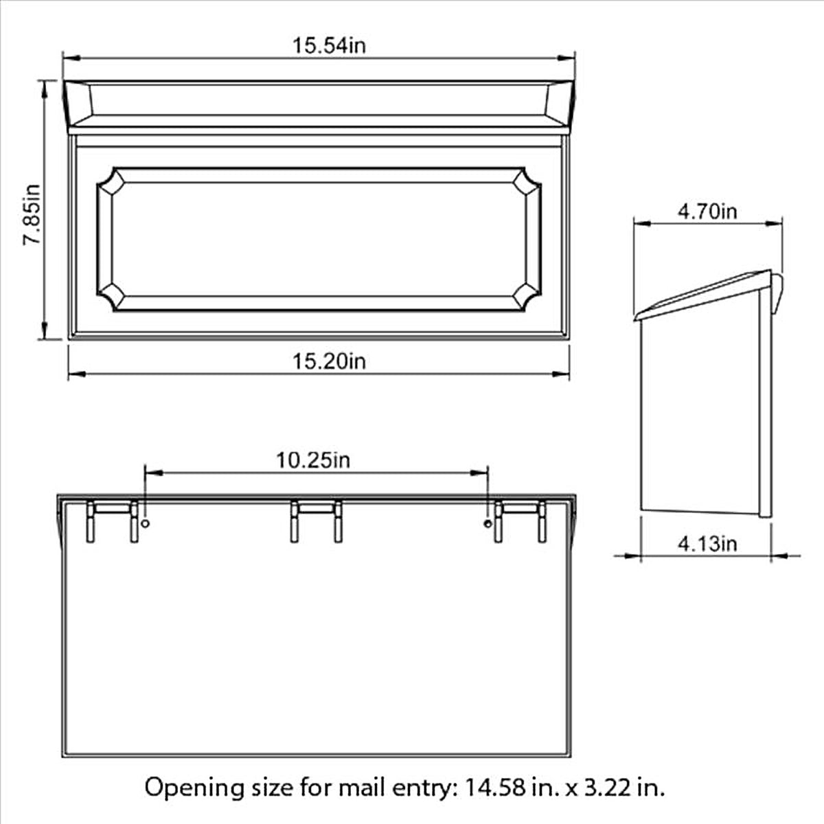 Gibraltar WMH00B04 Windsor Plastic Wall Mount Black Mailbox