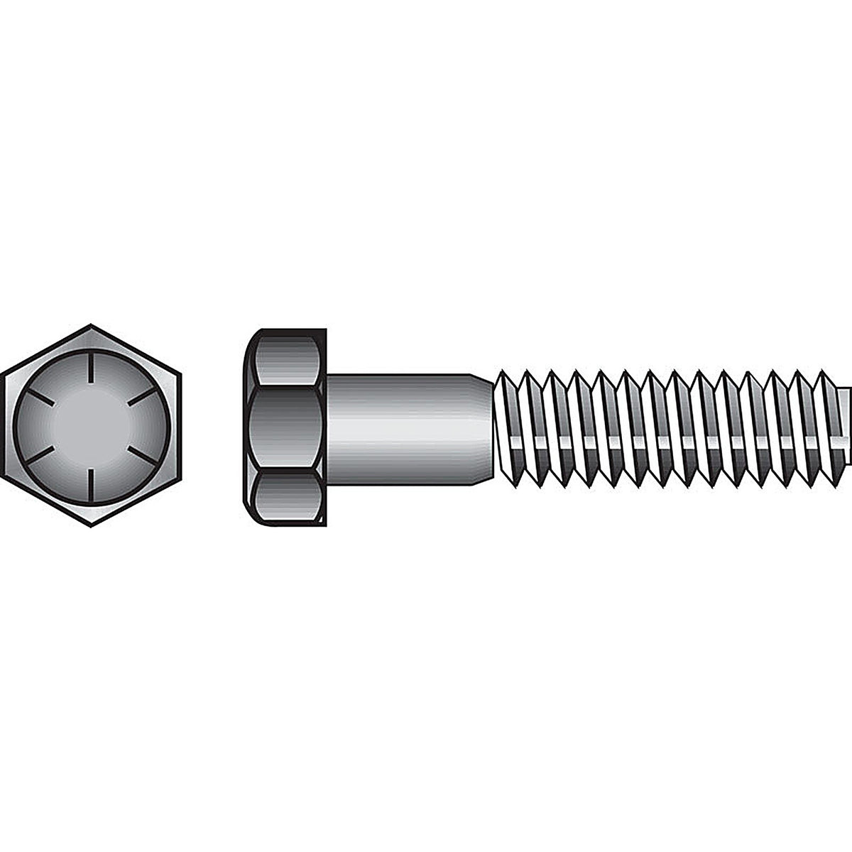 Hillman 220033 1/4 in. Dia. x 2-1/2 in. L Heat Treated Steel Hex Head Cap Screw 100/Pack