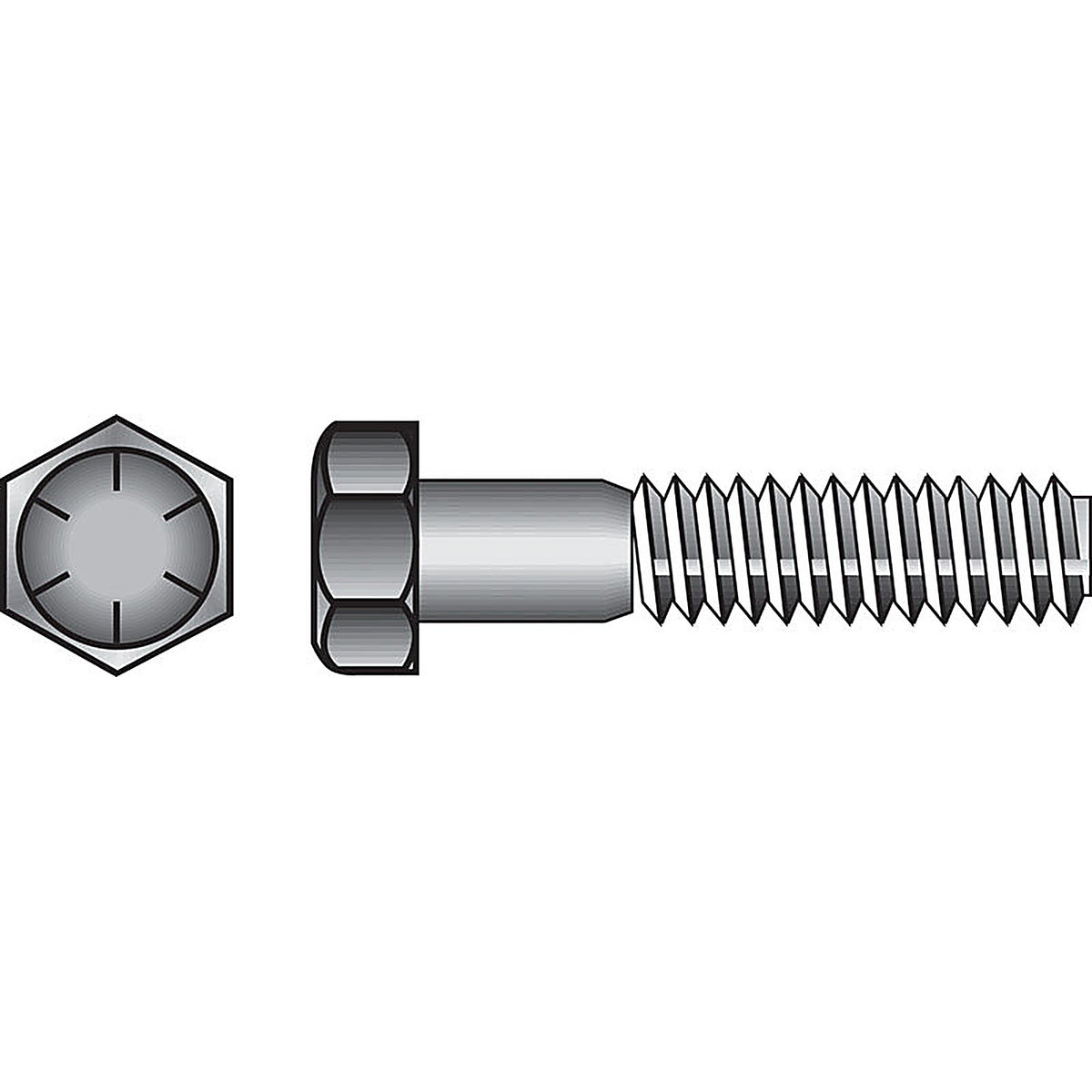Hillman 220039 1/4 in. Dia. x 3 in. L Heat Treated Steel Hex Head Cap Screw 100/Pack