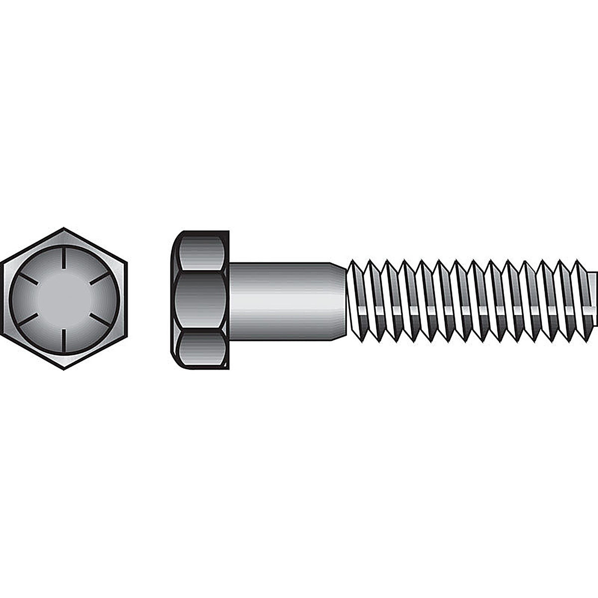 Hillman 220071 5/16 in. Dia. x 1-1/4 in. L Heat Treated Steel Hex Head Cap Screw 100/Pack