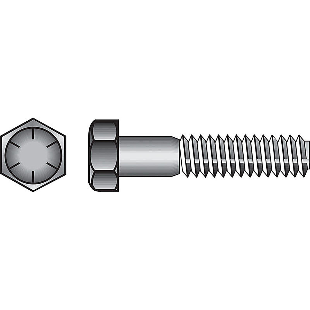 Hillman 220074 5/16 in. Dia. x 1-1/2 in. L Heat Treated Steel Hex Head Cap Screw 100/Pack