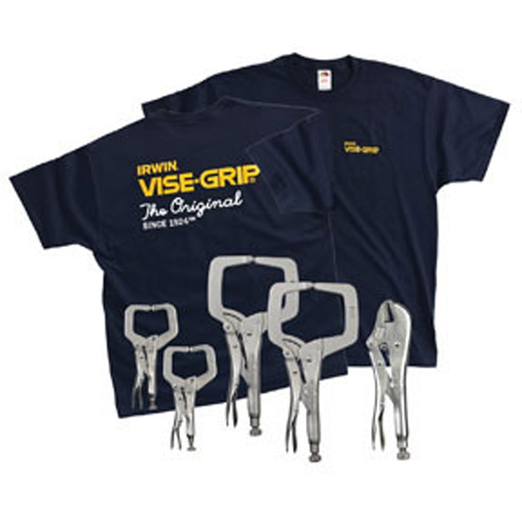 IRWIN 544T 5 Piece Locking Pliers Set with a T-Shirt