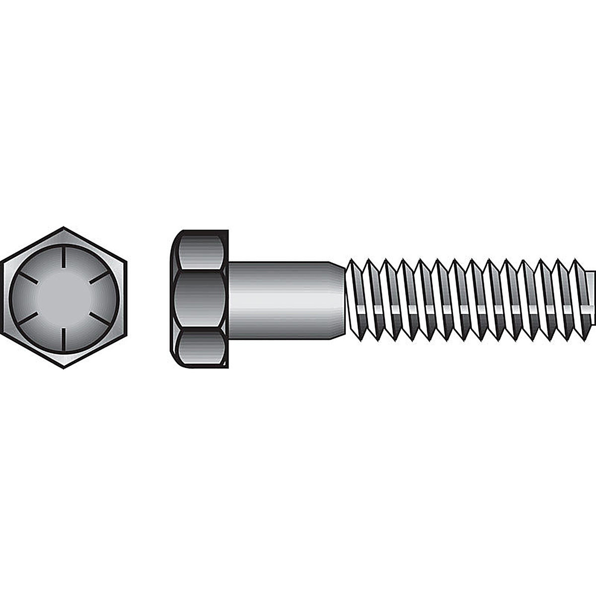 Hillman 220145 3/8 in. Dia. x 3 in. L Heat Treated Steel Hex Head Cap Screw 50/Pack