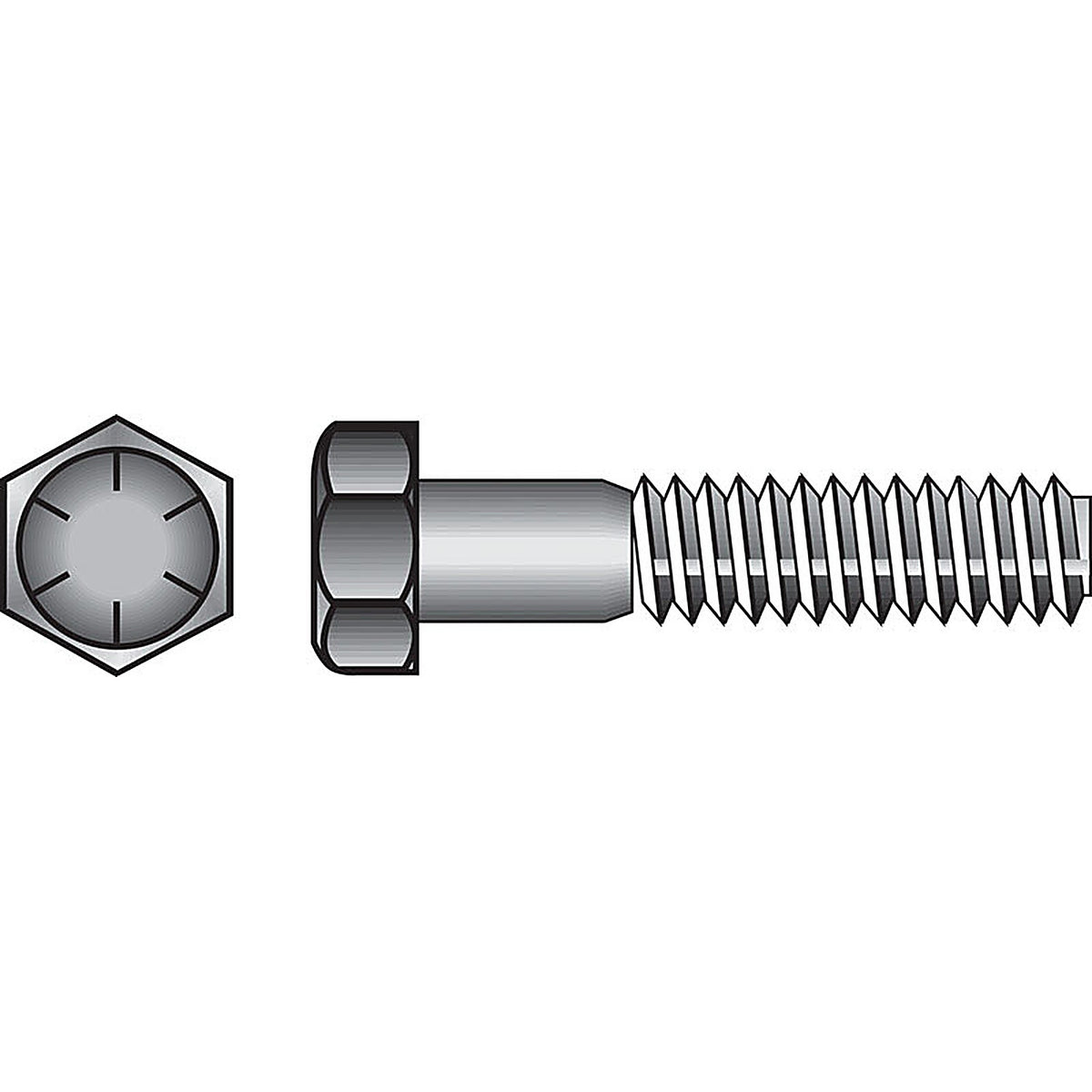 Hillman 220334 5/8 in. Dia. x 3 in. L Heat Treated Steel Hex Head Cap Screw 25/Pack
