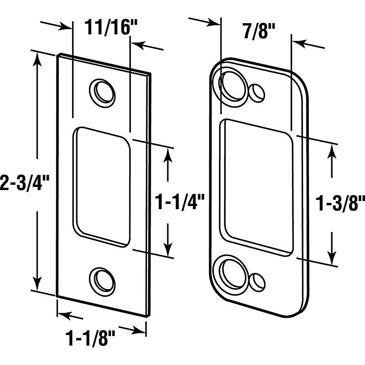 Prime-Line E2482 2.75 in. H x 1.125 in. L Bronze Brown Steel Latch Strike Plate