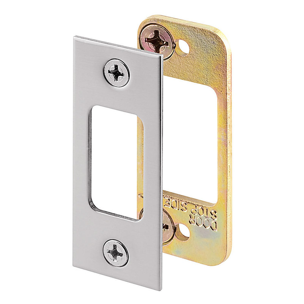 Prime-Line E2483 2.75 in. H x 1.125 in. L Satin Nickel Steel Deadbolt Strike