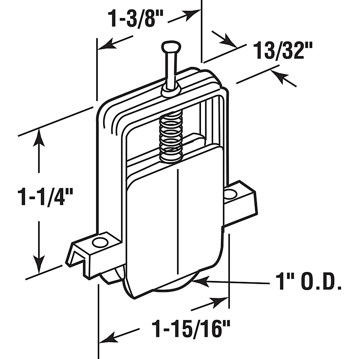 Prime-Line - B 646 - 1 in. D X 1.94 in. L Nylon Roller Assembly 2 pk