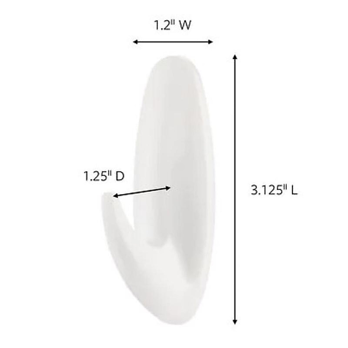 3M 17081-6ES Medium Plastic Designer Hooks 3-1/8 in. L 6/Pack