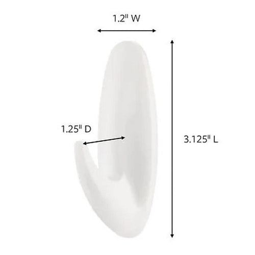 3M 17081-6ES Medium Plastic Designer Hooks 3-1/8 in. L 6/Pack