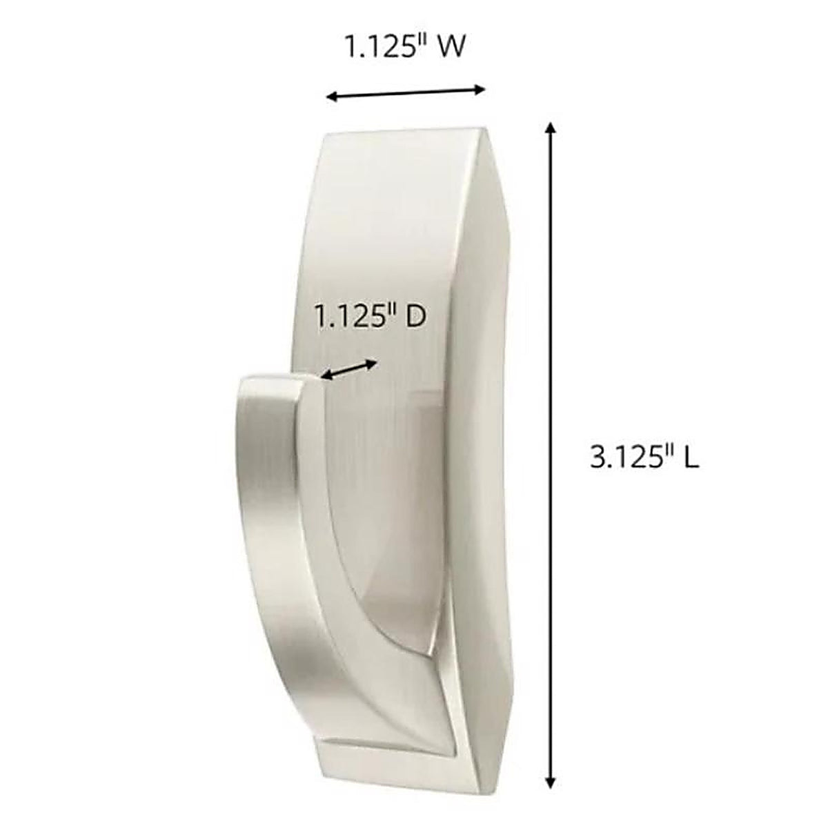 3M MR02-BN-ES Command 3-1/8 in. L Brushed Nickel Metal Medium Hook 3 lb. capacity 1/Pack
