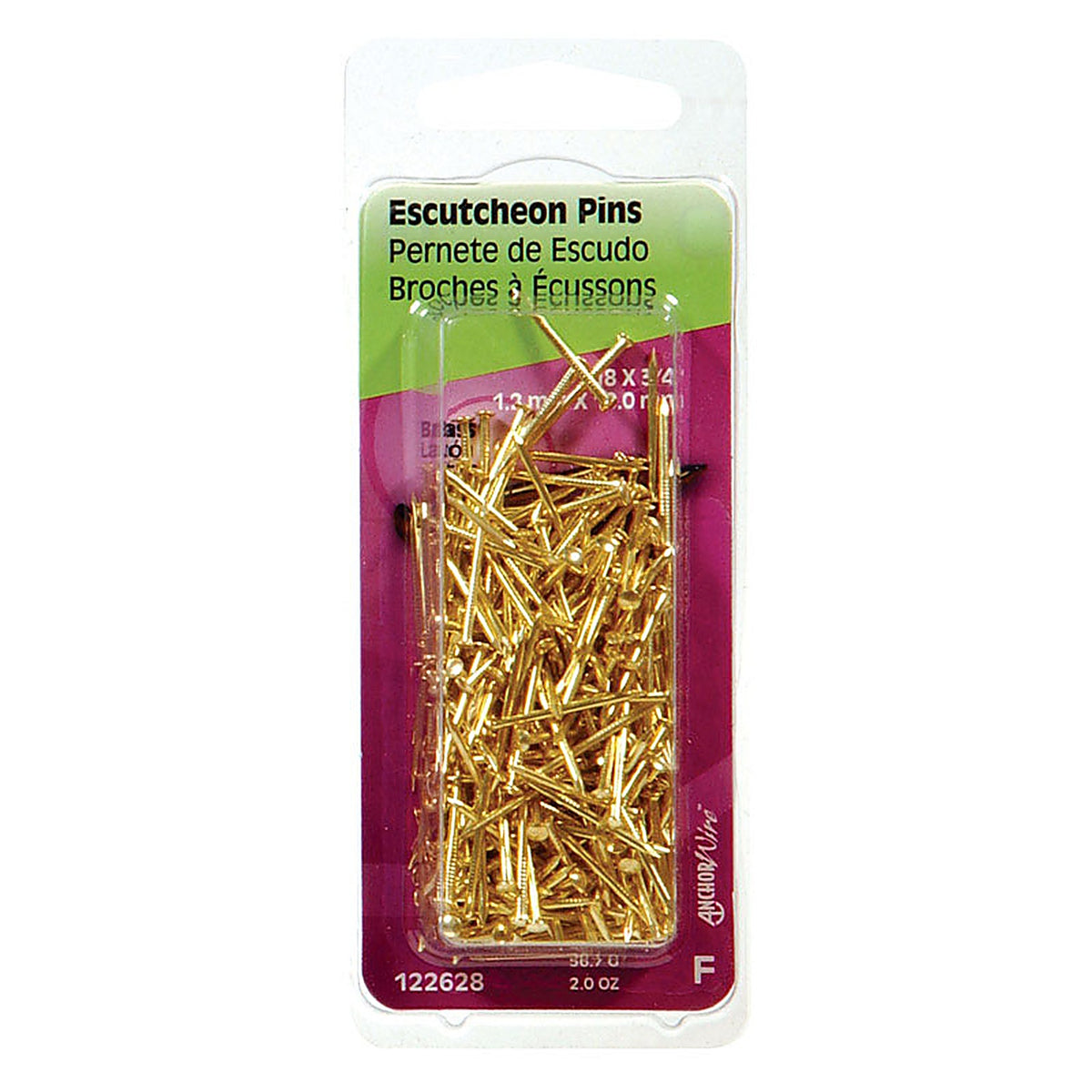 Hillman 122628 18 Ga. x 3/4 in. L Brass Escutcheon Pins 1/Pack 2 oz.