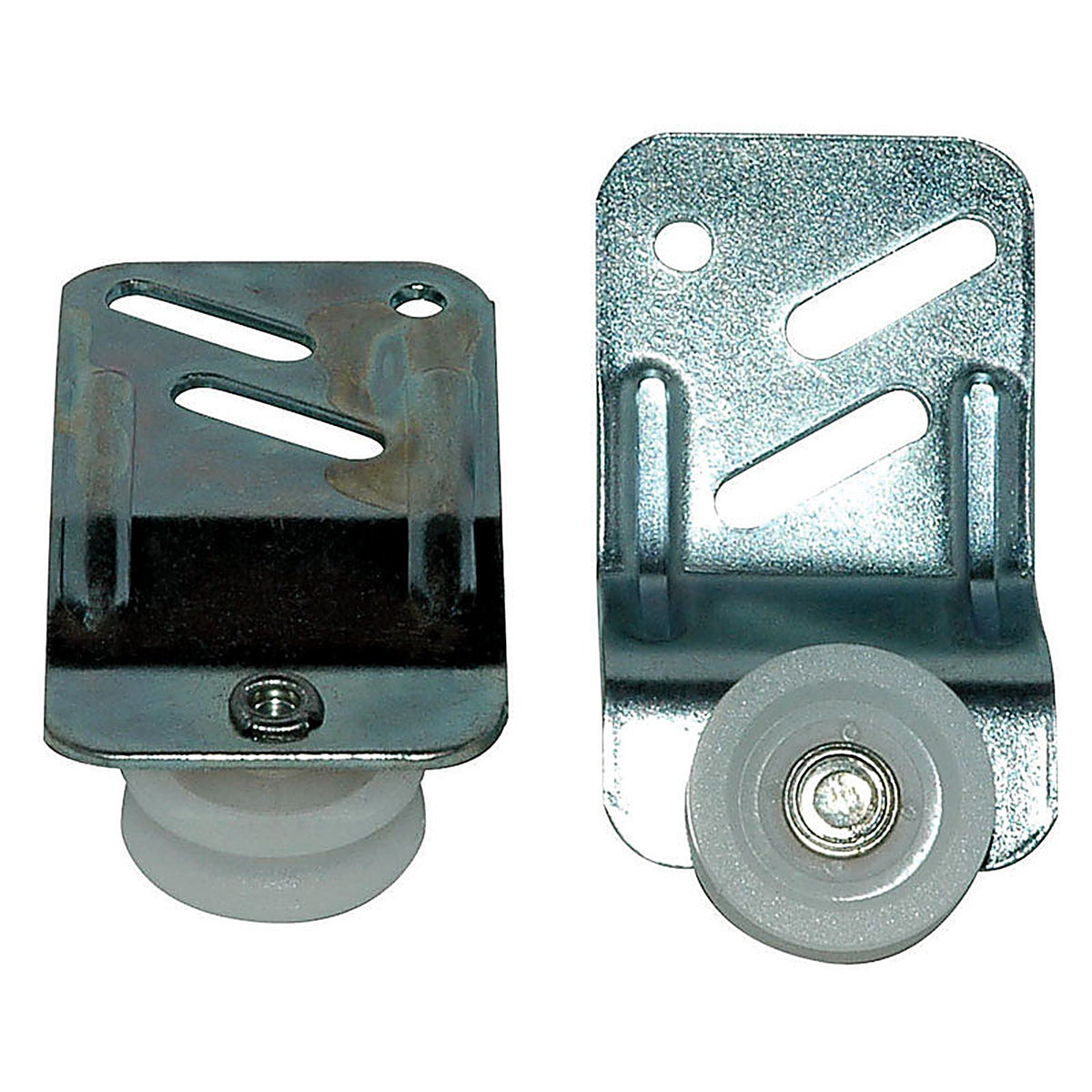 Barton Kramer - 125C - 7/8 In. D X 3 In. L Mill Silver Steel By-Pass Door Hardware Set 2 Pack