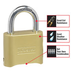 Master Lock - 175D - 2-9/10 In. H X 1 In. W X 2 In. L Steel Double Locking Combination Padlock