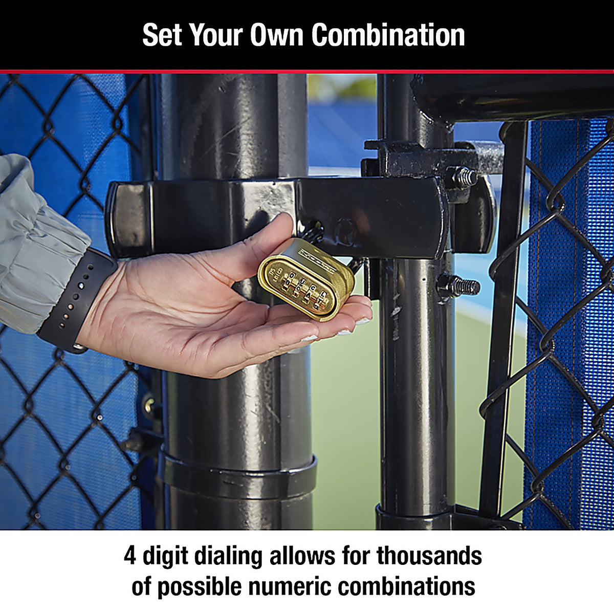 Master Lock - 175D - 2-9/10 In. H X 1 In. W X 2 In. L Steel Double Locking Combination Padlock
