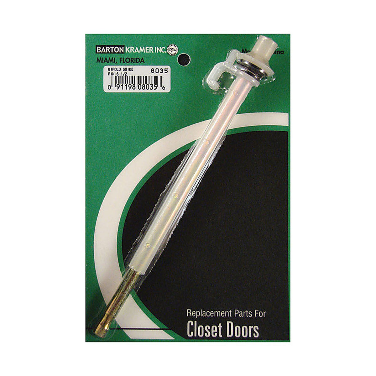 Barton Kramer - 8035C - 6-1/2 In. L White Steel Bi-Fold Door Guide Rod 1 Pack