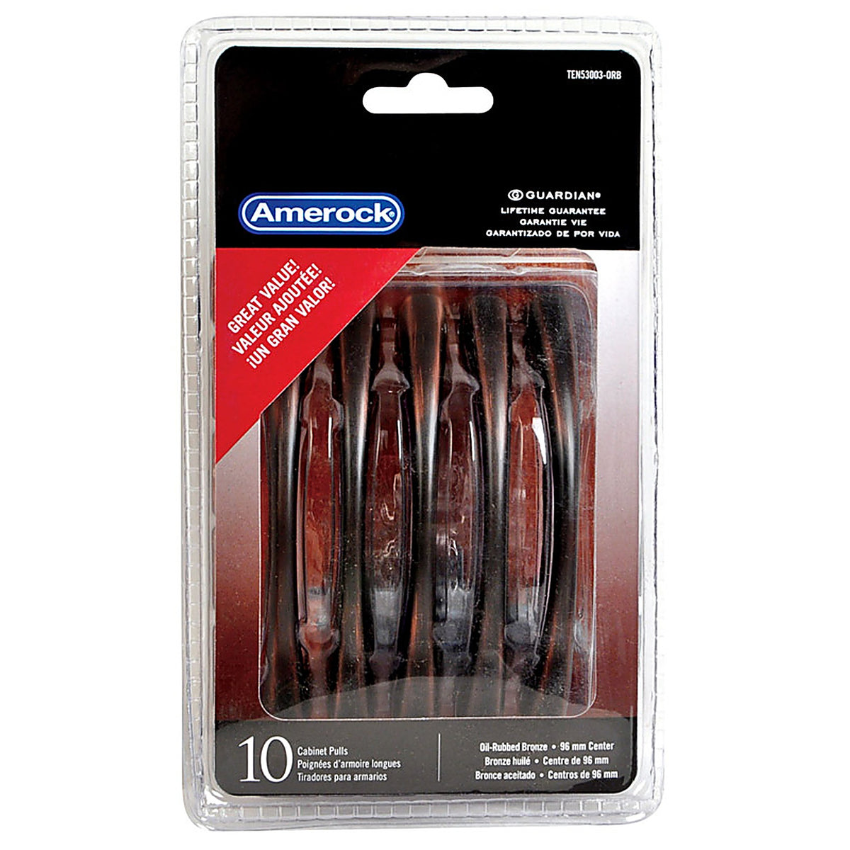 Amerock - TEN53003ORB - Contemporary Arch Cabinet Pull 3-3/4 In. Oil Rubbed Bronze Brown 10 Pack