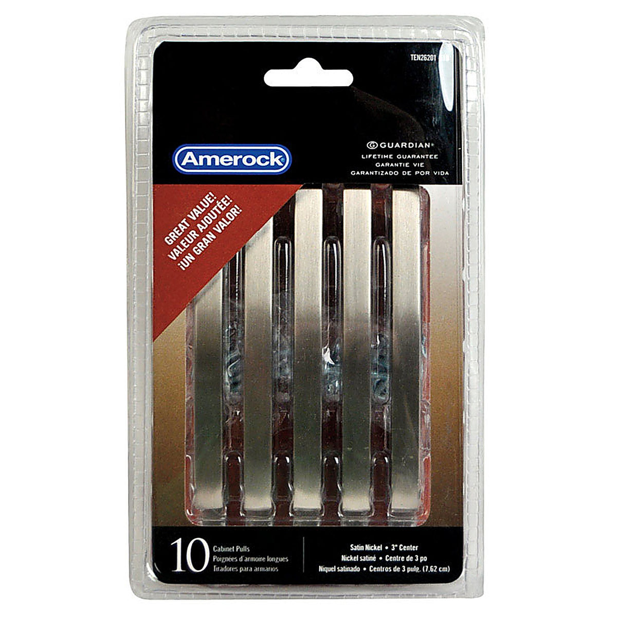 Amerock - TEN26201-G10 - Contemporary Arch Cabinet Pull 3 In. Satin Nickel Silver 10 Pack