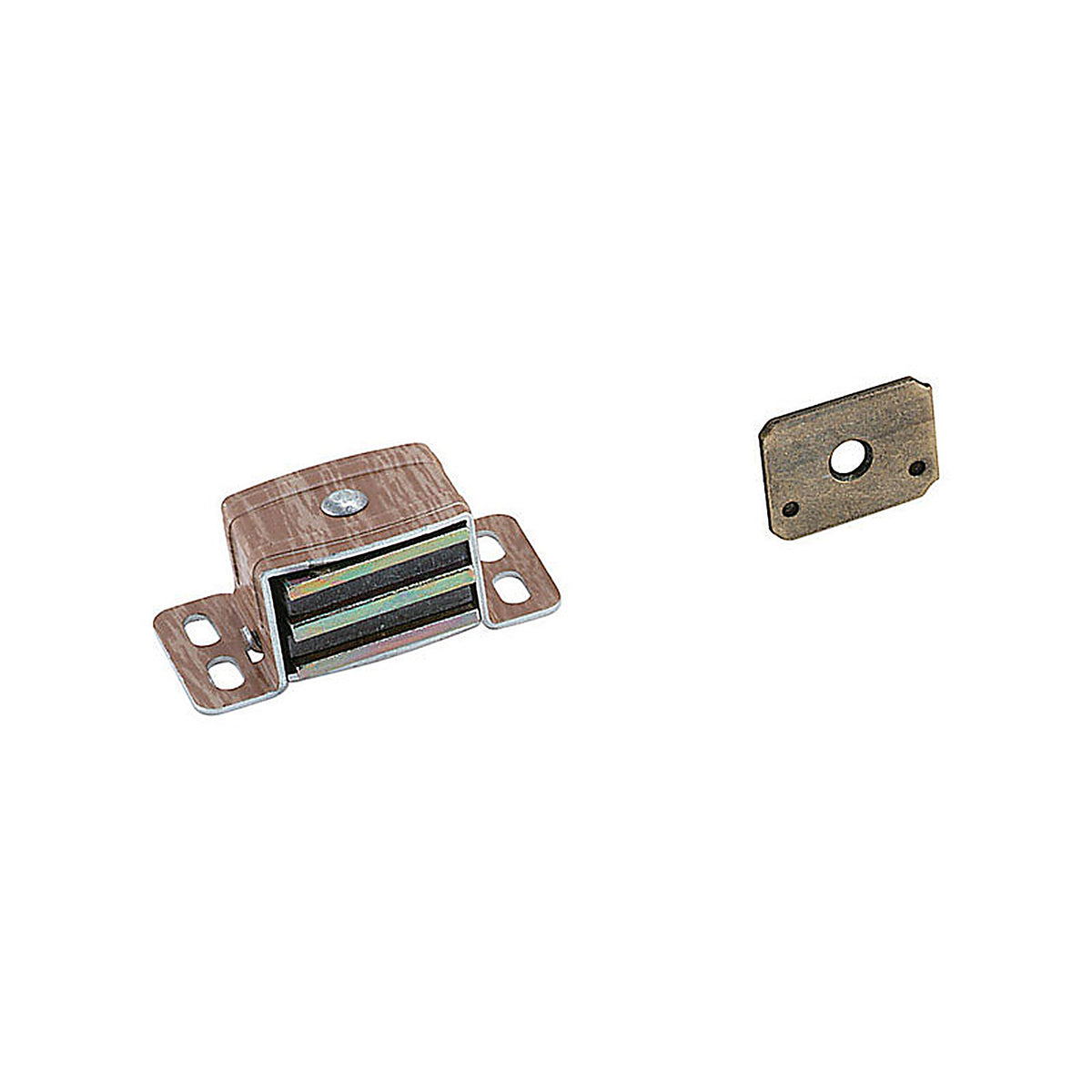 Amerock - BP9798AW - 0.875 In. H X 1 In. W X 2-3/16 In. D Wood Grain Aluminum Magnetic Catch