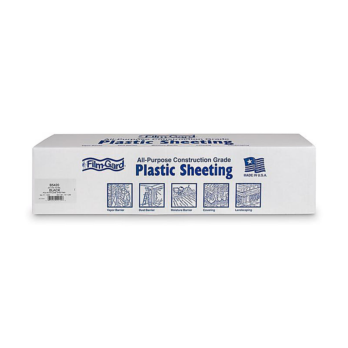 Film-Gard - 625947 - Plastic Sheeting 4 Mil X 20 Ft. W X 50 Ft. L Polyethylene Black 1 Pack