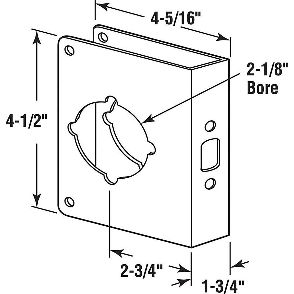 Prime-Line U9558 4.5 in. H x 4.31 in. L Brass-Plated Brass Lock and Door Reinforcer
