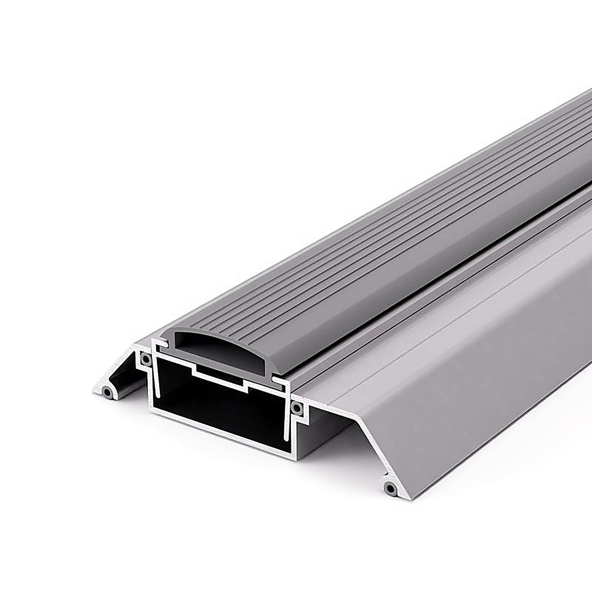 M-D 8664 0.875 H x 3.5 in. W x 36 in. L Mill Aluminum Adjustable Deluxe Threshold Gray