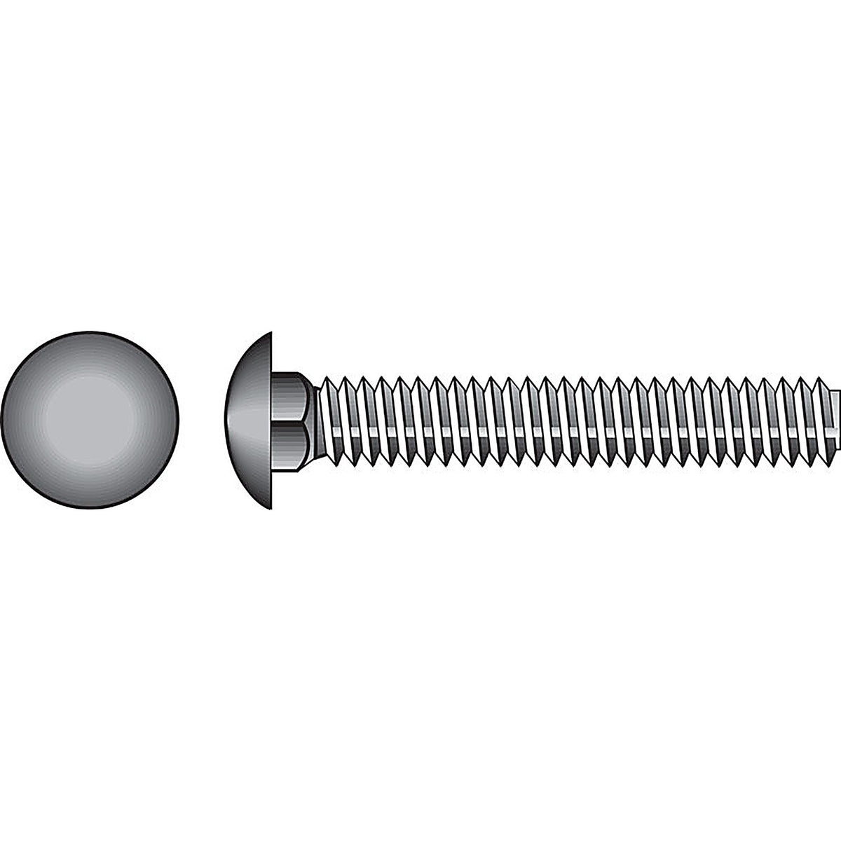 Hillman - 812525 - 1/4 In. X 4-1/2 In. L Hot Dipped Galvanized Steel Carriage Bolt 100 Pack
