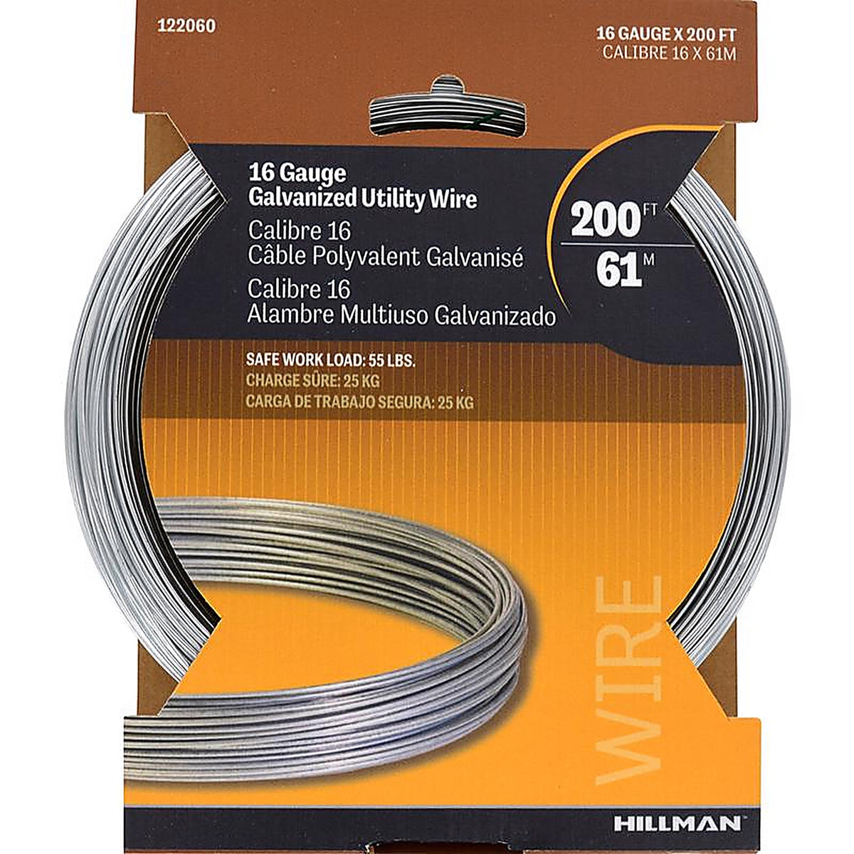 Hillman 122060 0.061 0.065 in. Dia. x 200 ft. L Galvanized Steel 16 Ga. Wire