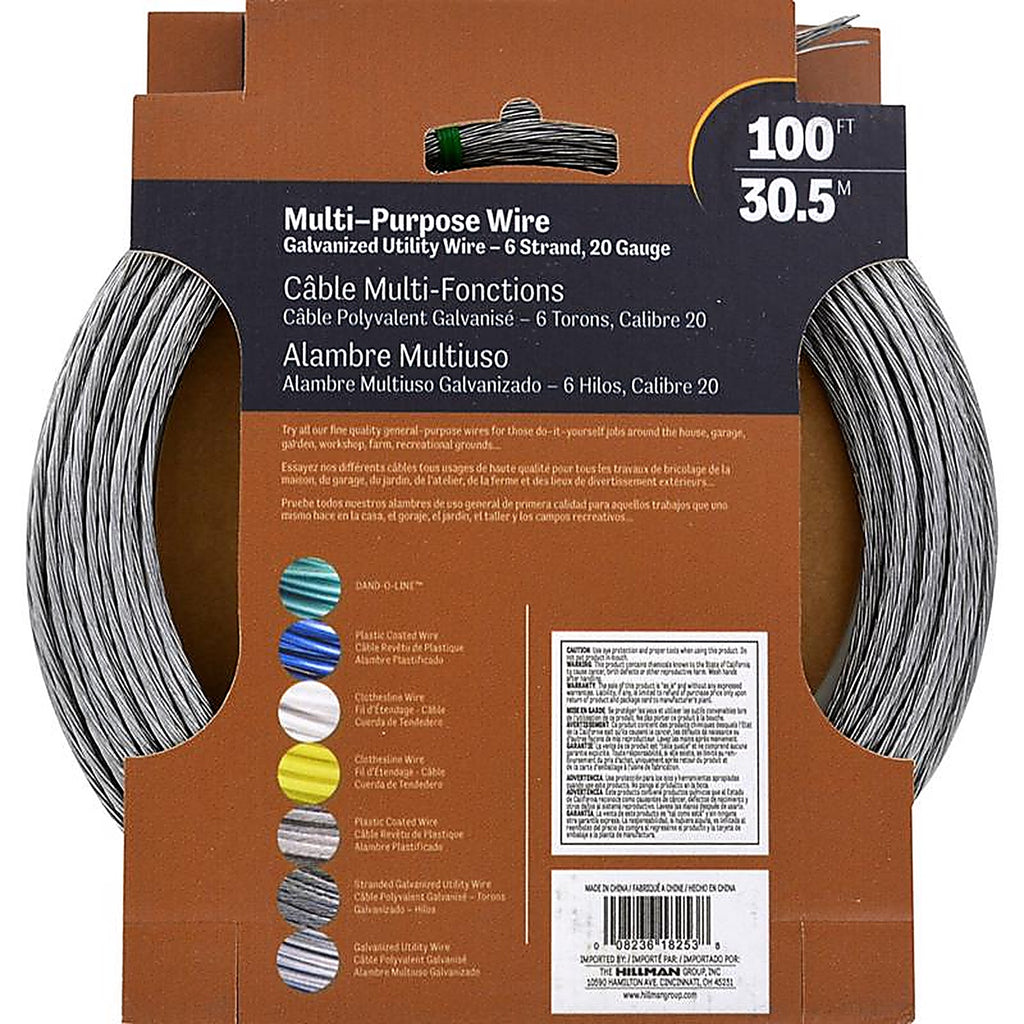 Hillman 122070 0.096 0.099 in. Dia. x 100 ft. L Galvanized Steel 20 Ga. Wire