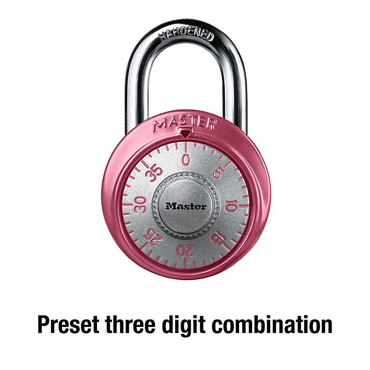 Master Lock - 1530DPNK - 2 In. H X 1-7/8 In. W Steel 3-Dial Combination Padlock