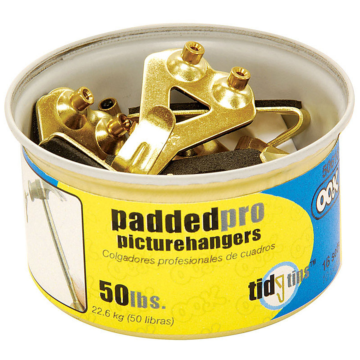 OOK 50616 Brass-Plated Padded Picture Hanger 50 lb. 10/Pack