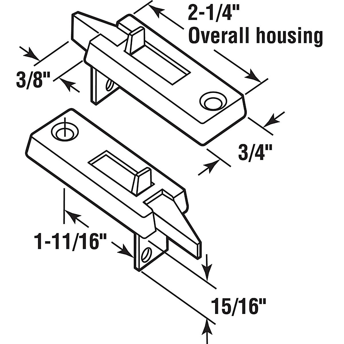 Prime-Line - F 2642 - White Plastic Window Tilt Latch 3/4 In. W X 2-1/4 In. L 2 Pack