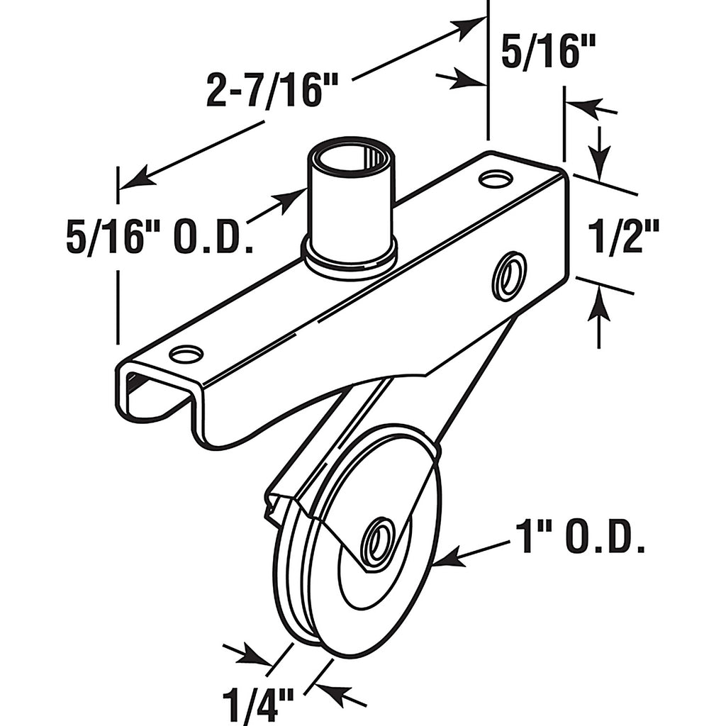 Prime-Line - B 702 - 1 in. D X 0.25 in. L Steel Roller Assembly 2 pk