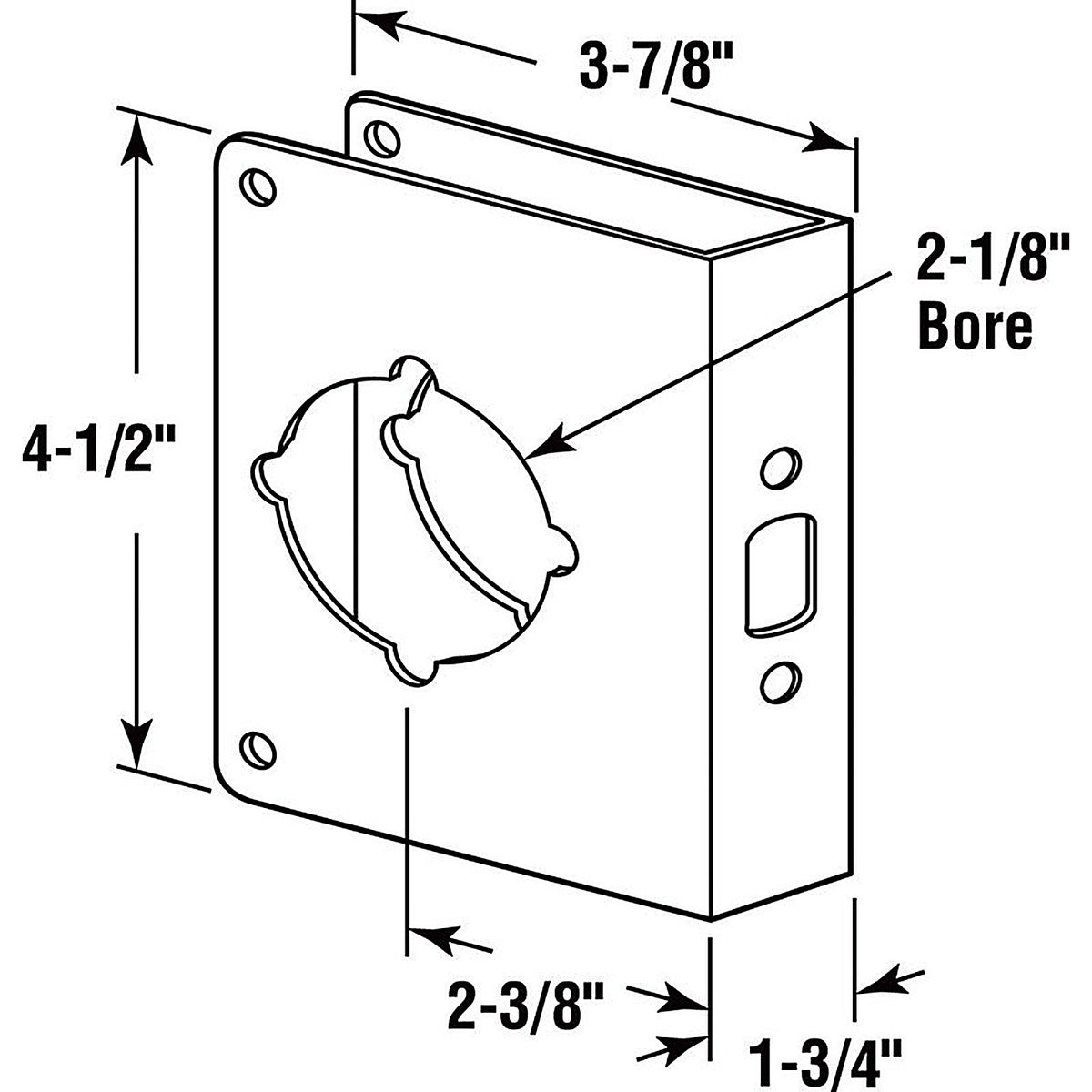 Prime-Line U9590 4.5 in. H x 3.875 in. L Brushed Stainless Steel Stainless Steel Door Reinforcer