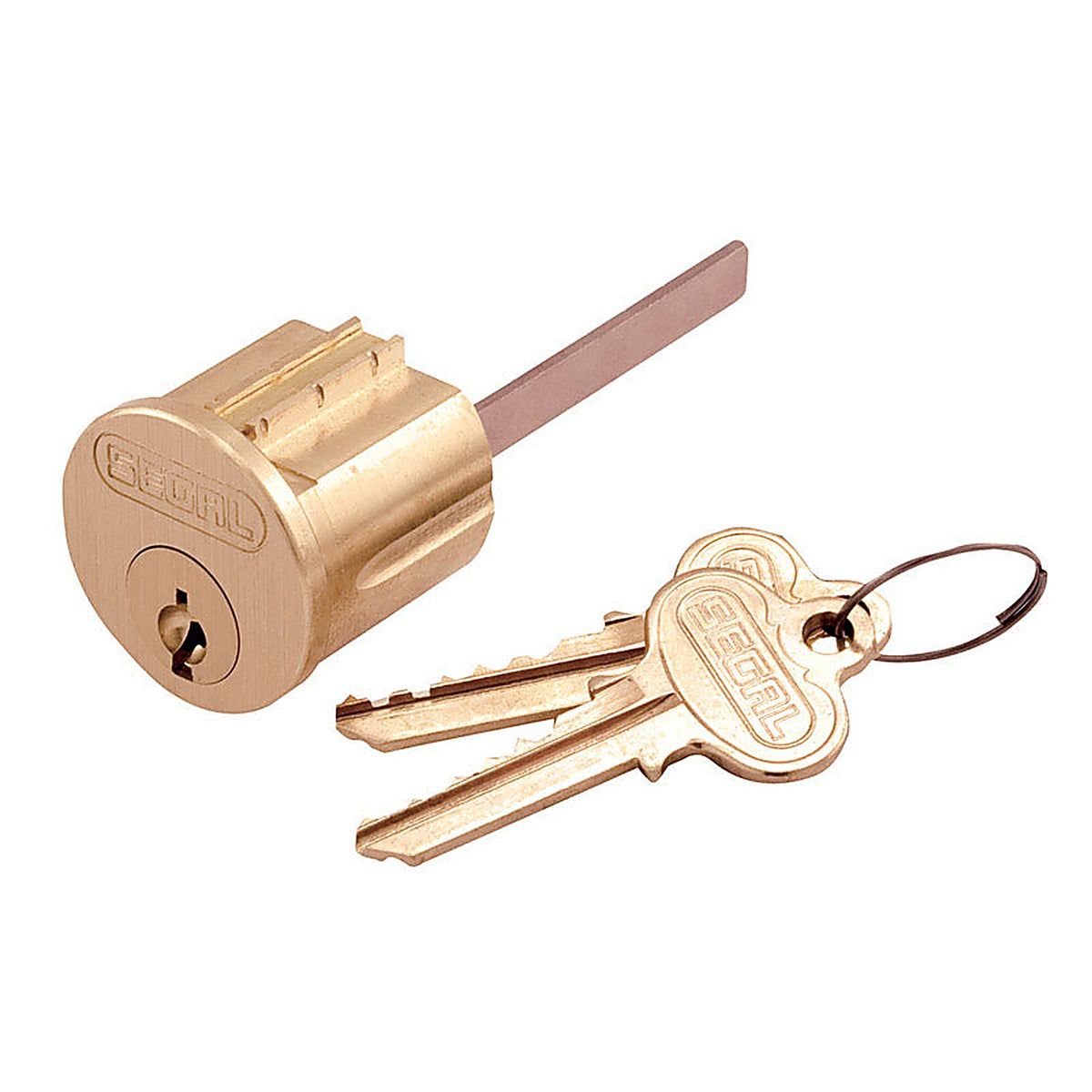 Prime-Line - SE 70002 - Segal Brushed Brass Solid Brass Segal Lock Cylinder Keyed Differently