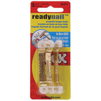 OOK 50374 ReadyNail Brass-Plated Sawtooth Picture Hanger 40 lb. 3/Pack