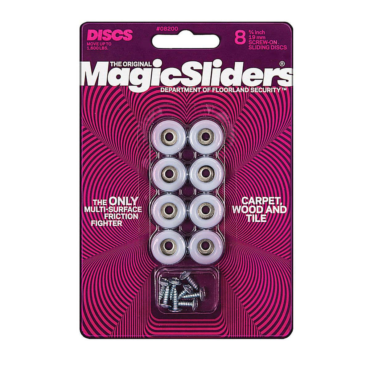 Magic Sliders 8200 Gray Plastic Floor Slide 8/Pack Round 3/4 in. L x 3/4 in. W