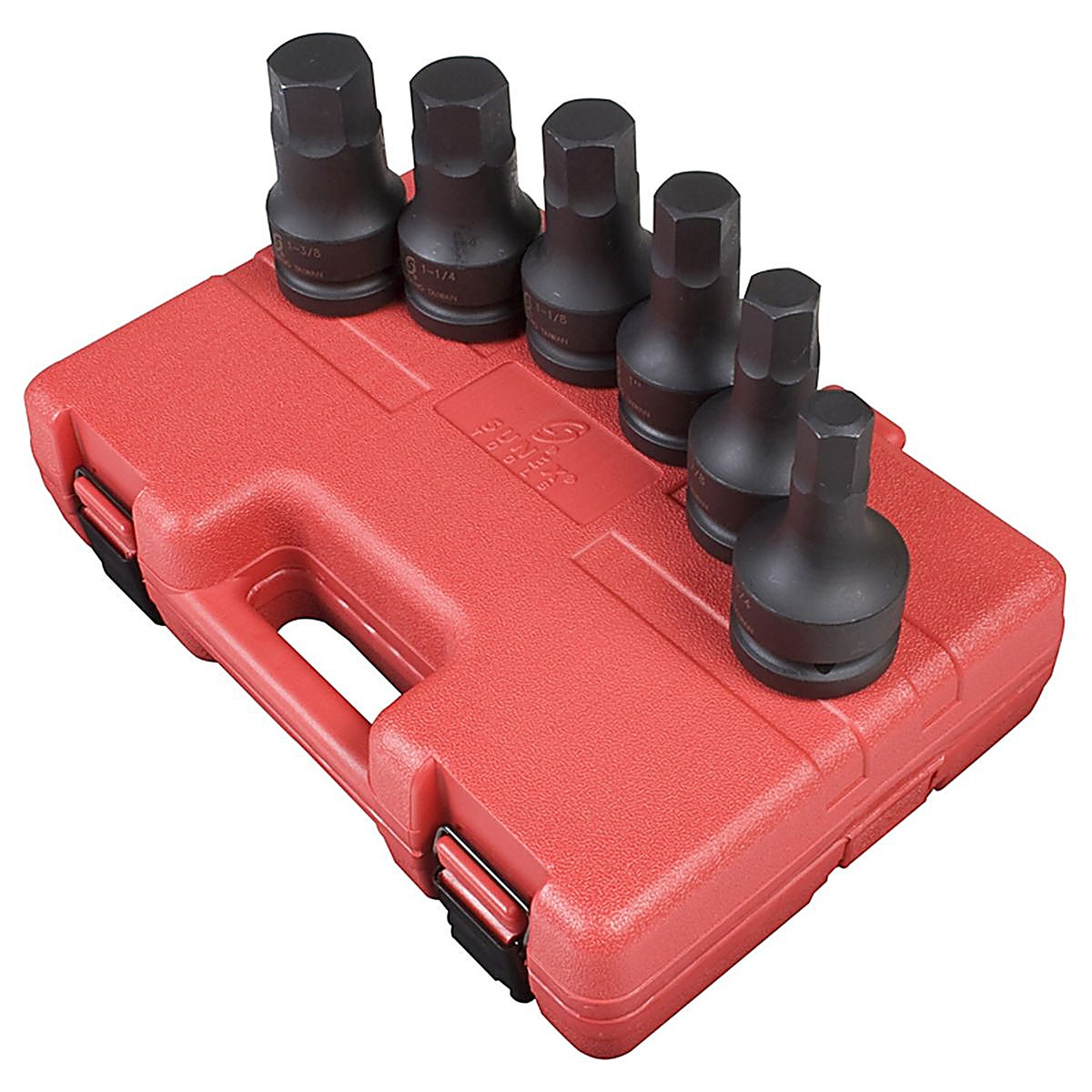Sunex Tools - 5606 - 1 Inch Dr SAE HEX Dr Impact Socket Set, 6pc