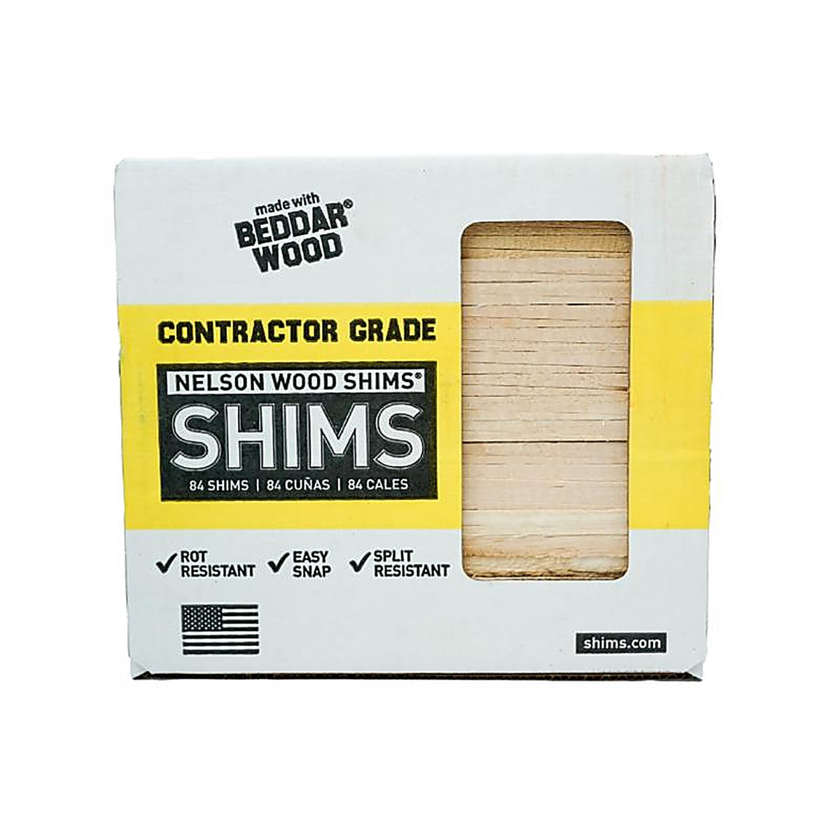 Nelson Wood Shims - CSH8/84/312 - 1.5 In. W X 8 In. L Wood Shim 84 Pack
