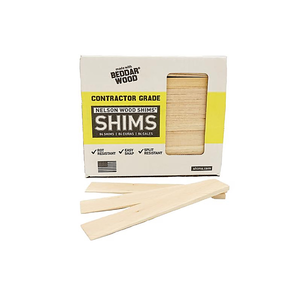 Nelson Wood Shims - CSH8/84/312 - 1.5 In. W X 8 In. L Wood Shim 84 Pack