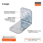 Simpson Strong-Tie A33 3 in. W x 1.5 in. L Galvanized Steel Angle