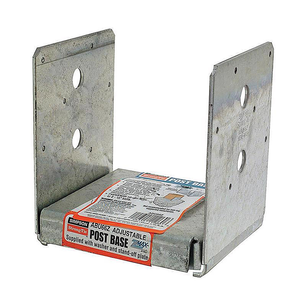 Simpson Strong-Tie ABU66Z ZMAX 3.13 in. H x 5.5 in. W 12 Ga. Galvanized Steel Post Base