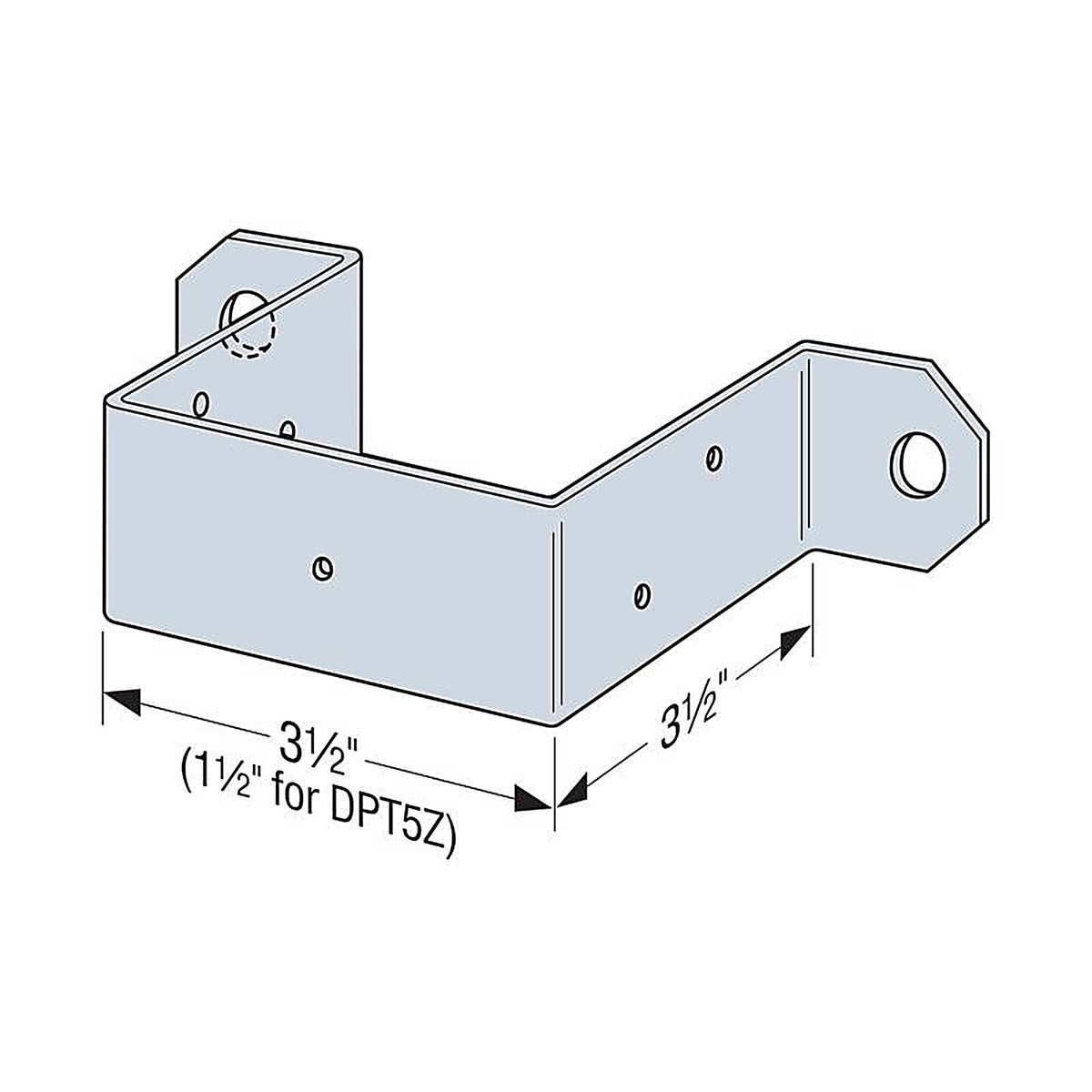 Simpson Strong-Tie - DPT7Z - Zmax 6.31 In. H X 1.5 In. W 14 Ga. Steel Deck Post Tie