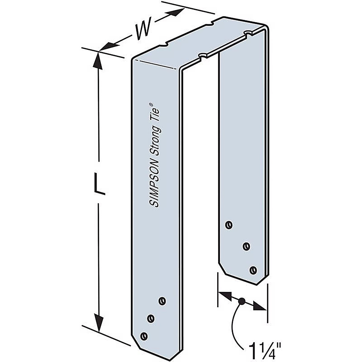 Simpson Strong-Tie - SP4 - 3.6 In. H X 1.3 In. W X 7.2 In. L Galvanized Steel Stud Plate