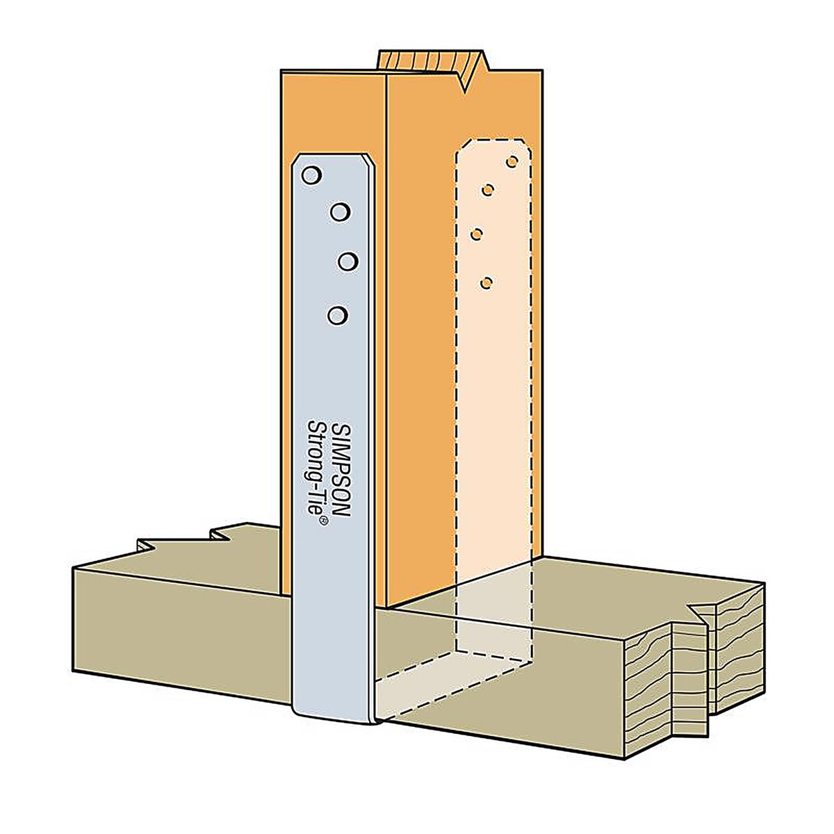 Simpson Strong-Tie - SP4 - 3.6 In. H X 1.3 In. W X 7.2 In. L Galvanized Steel Stud Plate