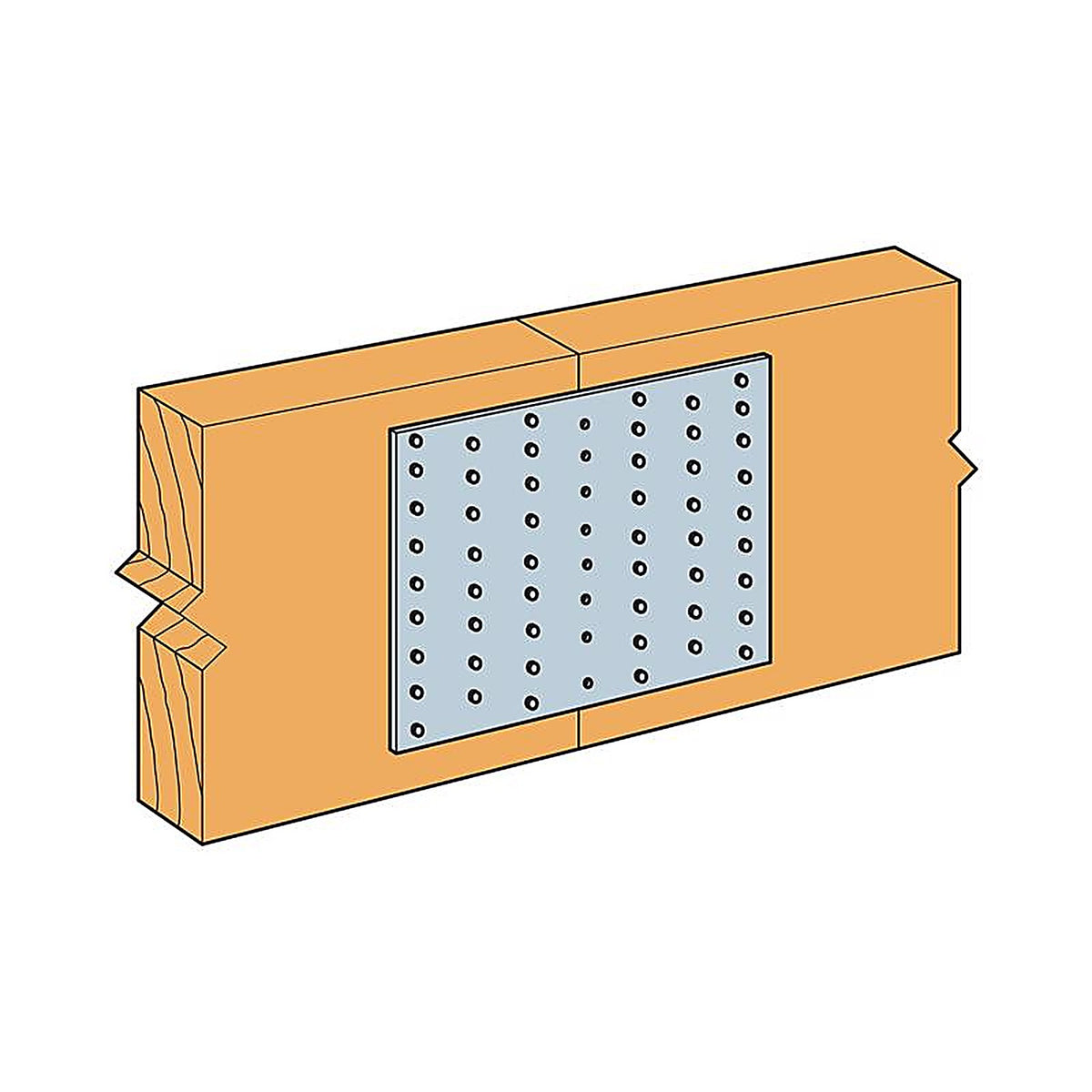 Simpson Strong-Tie - TP57 - 7 In. H X 0.04 In. W X 5.8 In. L Galvanized Steel Tie Plate