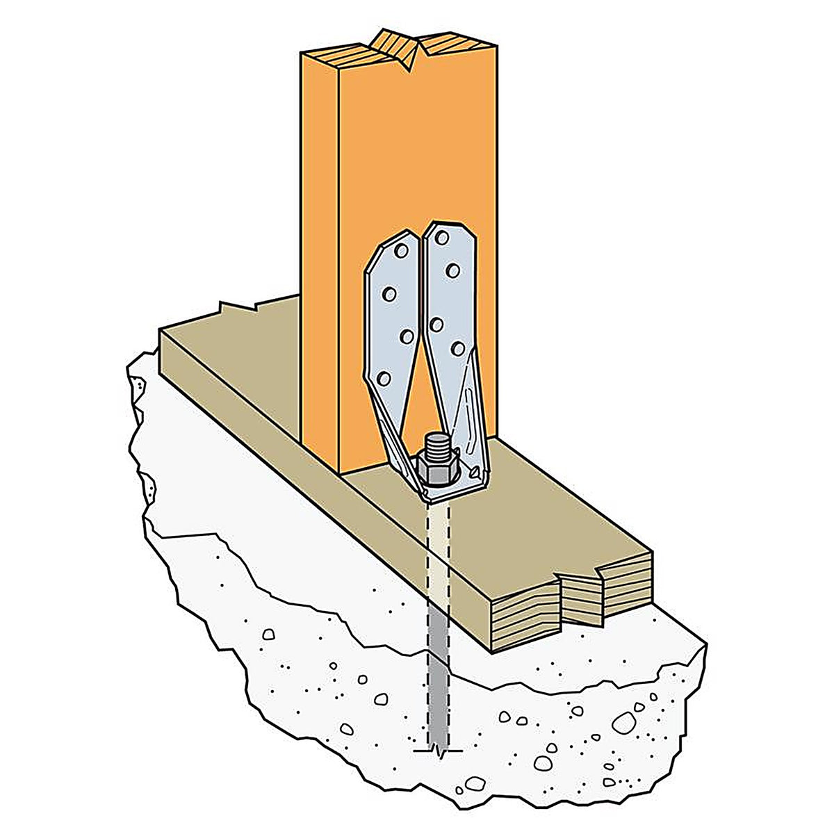 Simpson Strong-Tie - DTT2Z - Zmax 7.03 In. H X 3.25 In. W 14 Ga. Steel Deck Tension Tie