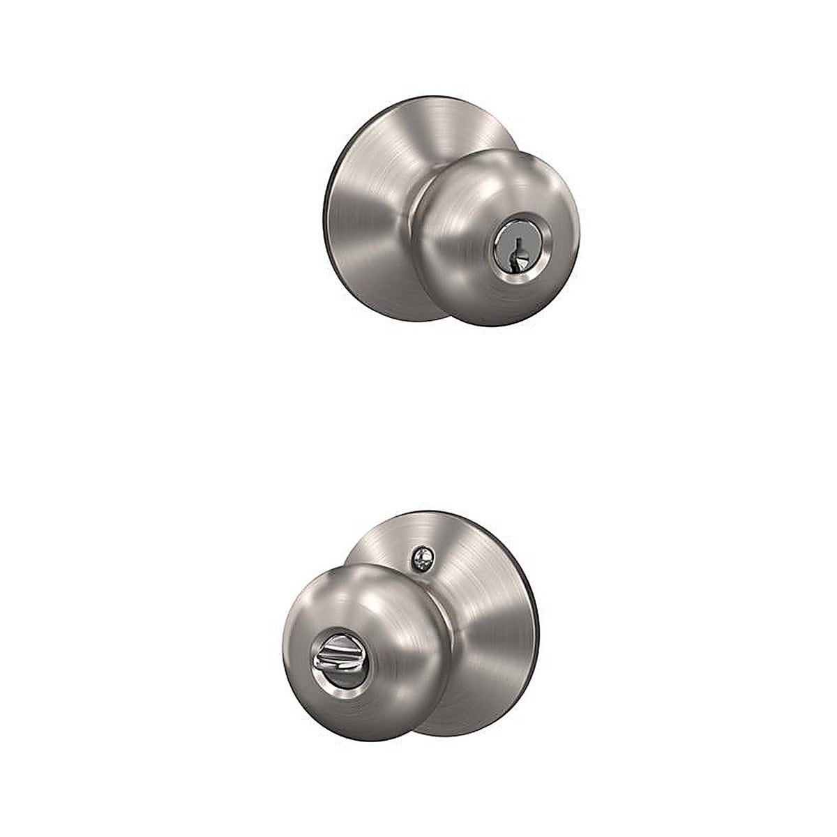 Schlage F51VPLY619 Plymouth Satin Nickel Entry Lockset ANSI Grade 2 1-3/4 in.