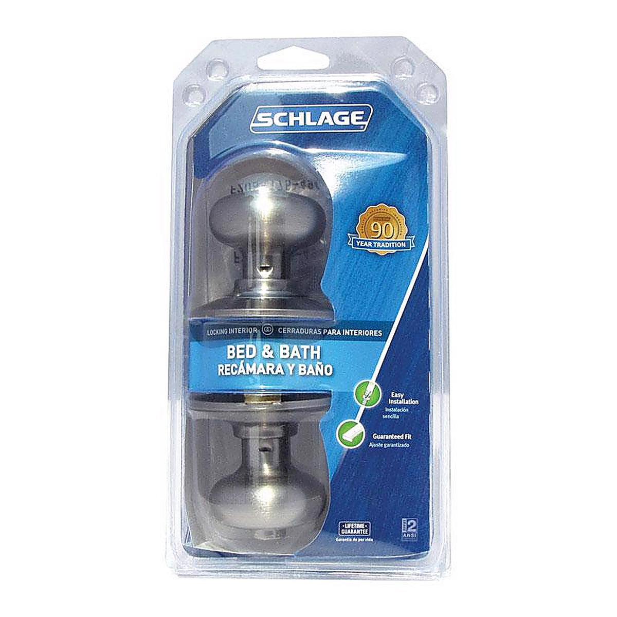 Schlage F40VPLY619 Plymouth Satin Nickel Privacy Lockset ANSI Grade 2 1-3/4 in.