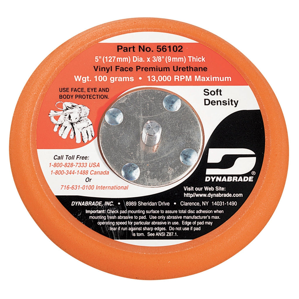 DYNABRADE 56102 5in. Dia. Non-Vacuum Disc Pad, Vinyl-Face