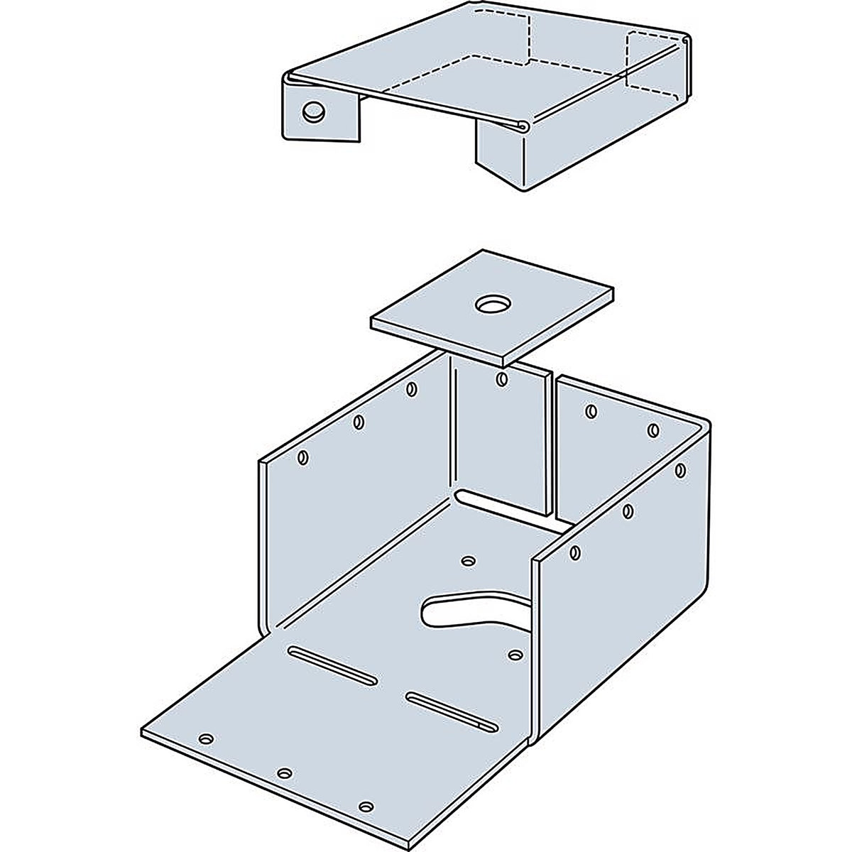 Simpson Strong-Tie - ABW66Z - Zmax 3 In. H X 5.5 In. W 12 Ga. Galvanized Steel Post Base